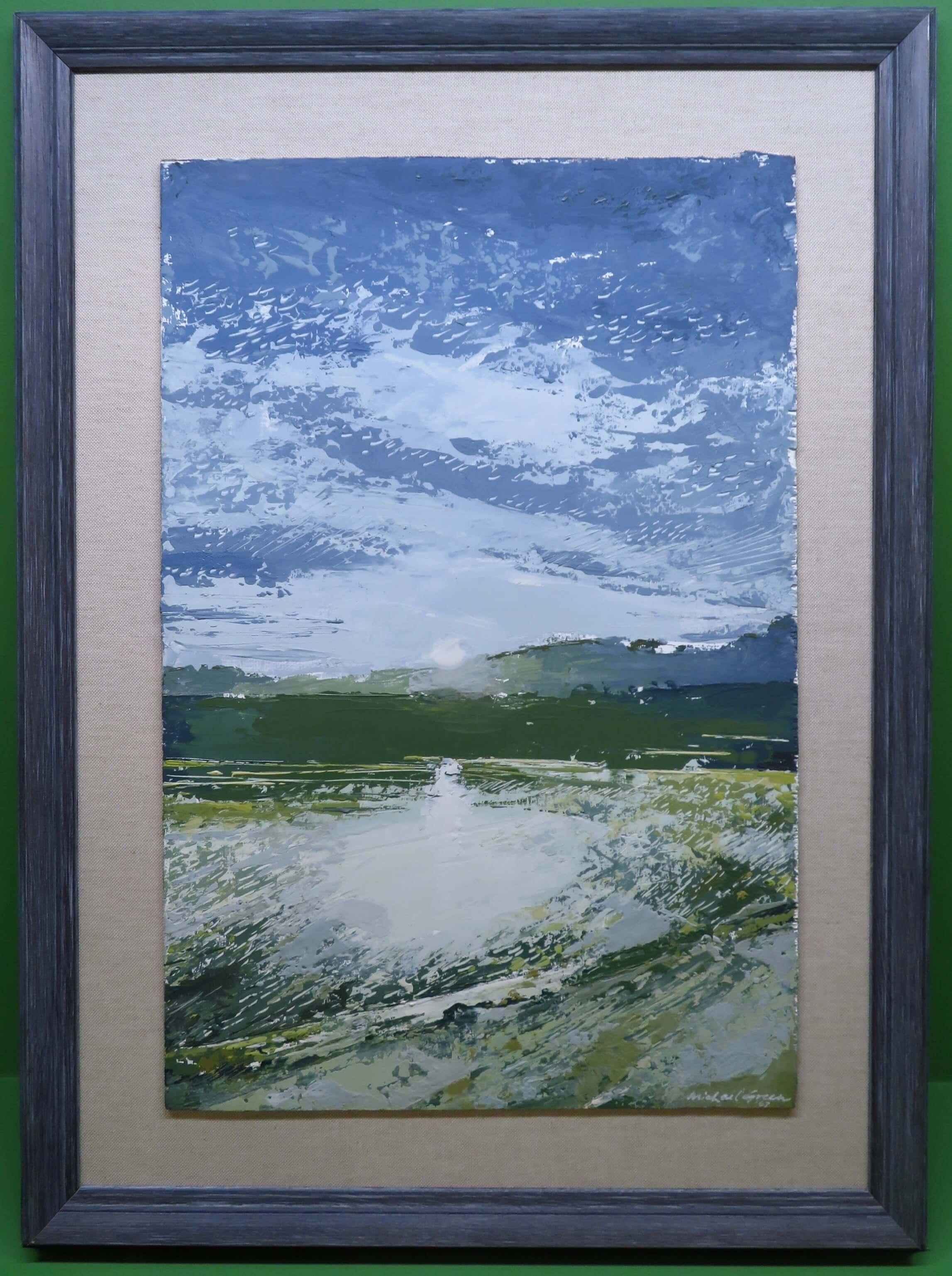 American ORIGINAL impressionist 60s oil painting BEACH SUNSET Michael J W Green
