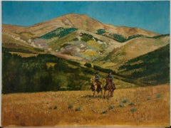 Michael Grimsdale (b. 1963) - Modern British 1982 Oil, Wild West Cowboys