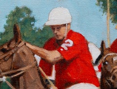 Polo match painting, Michael Grimsdale, signed