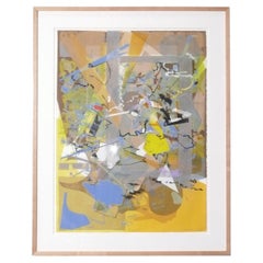 Michael Gross Abstract Screenprint 37" x 30" Mid Century Style Modern Art