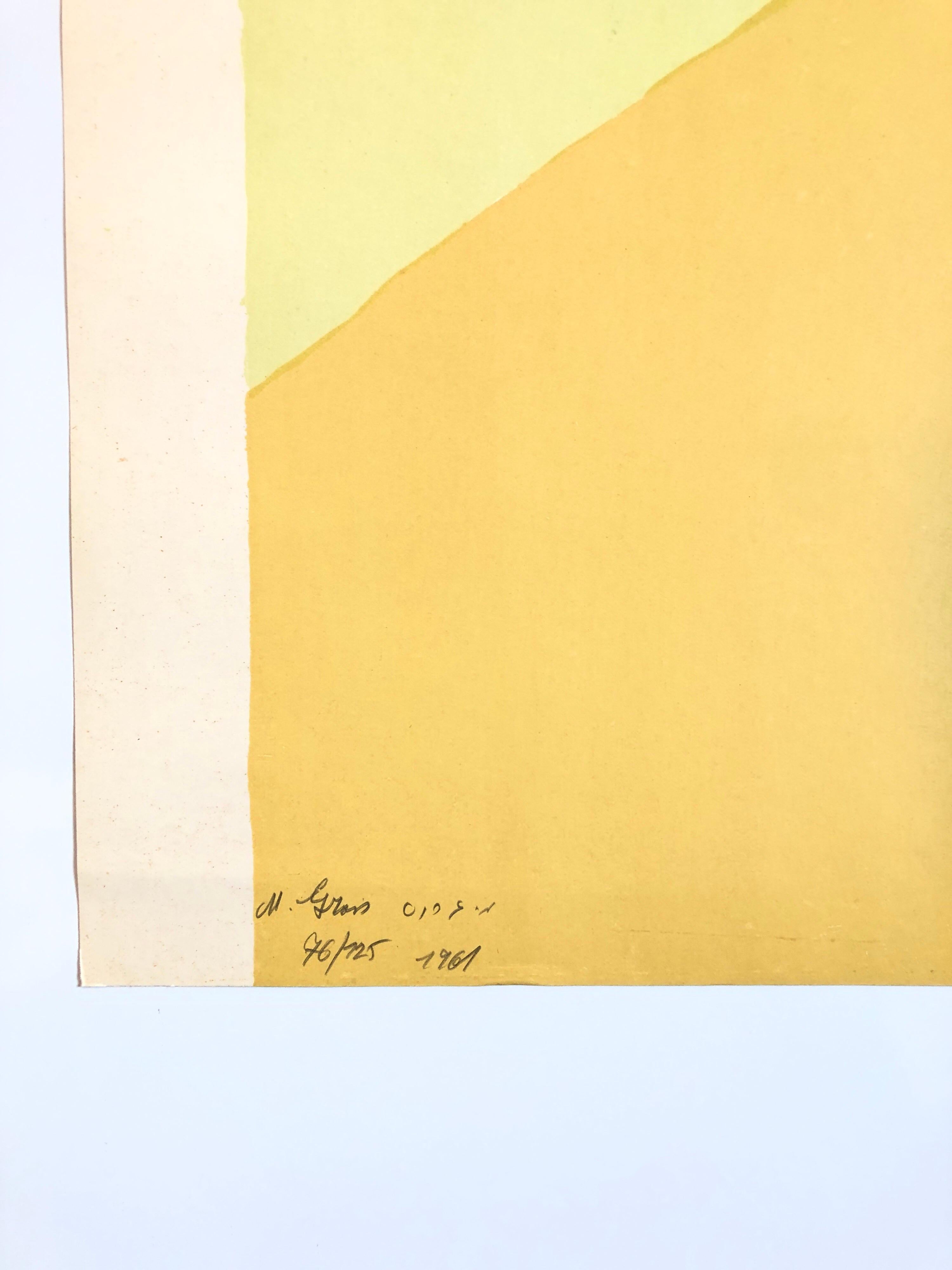 1959 Israeli Michael Gross Color Field Modernist Serigraph 