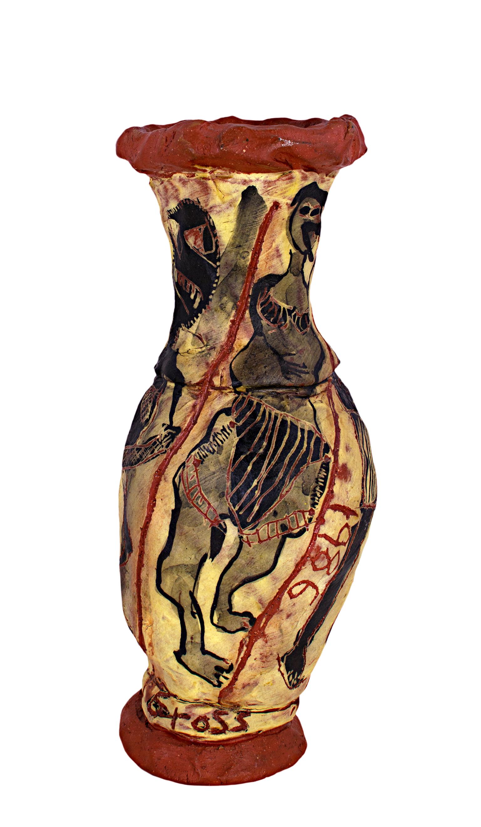 Neo-Expressionistische Keramikvase mit „Untitled Vase“, signiert von Michael Gross im Angebot 1