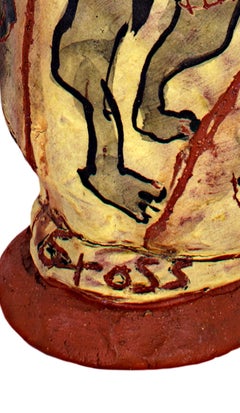 Neo-Expressionistische Keramikvase mit „Untitled Vase“, signiert von Michael Gross