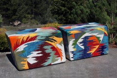 Michael Gustavson Ceramic Indoor/Outdoor Two-Part Bench or Two Small Tables