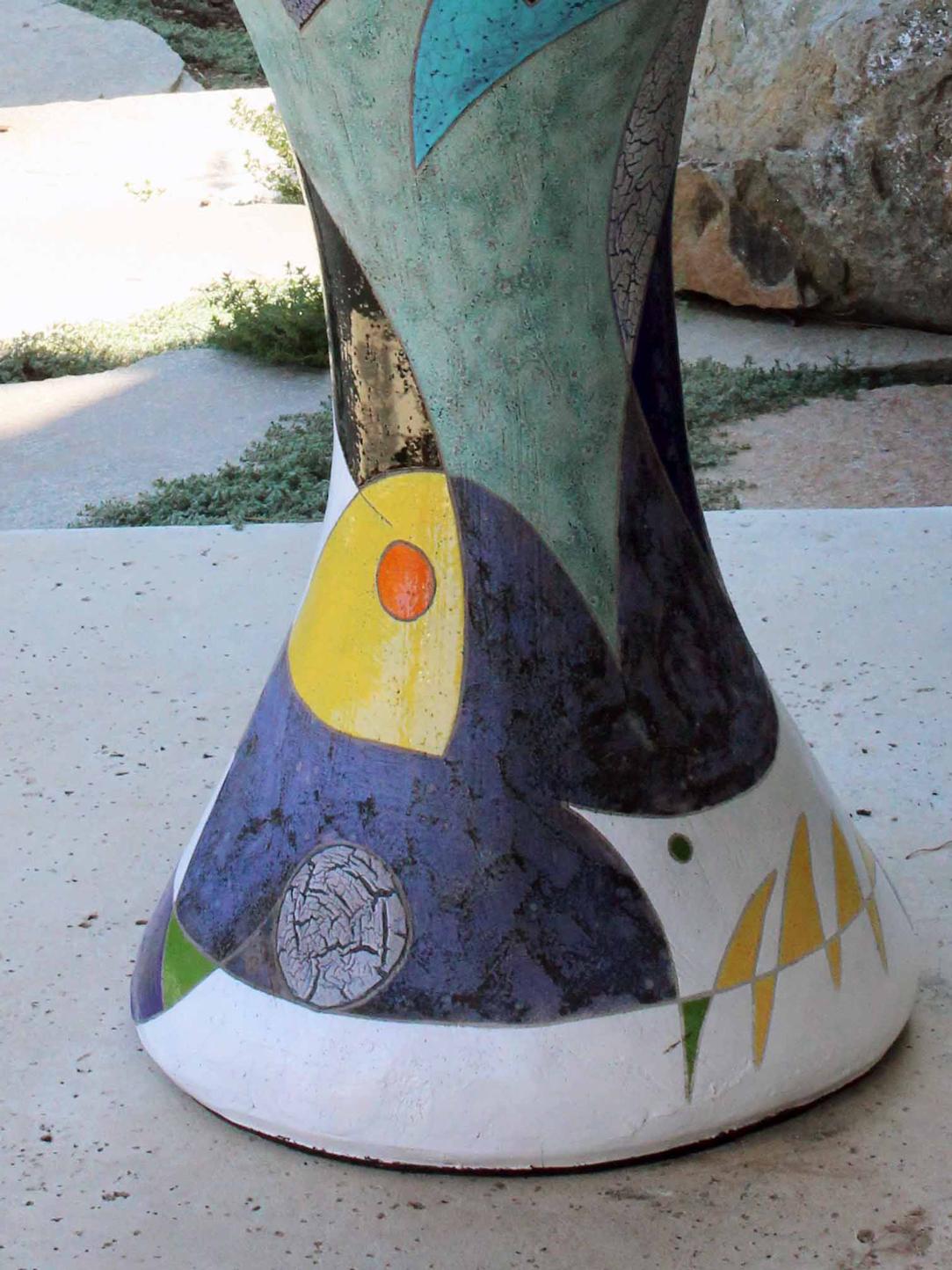 Fired Michael Gustavson Ceramic Indoor/Outdoor Unique Round Table 