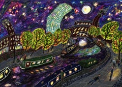 Castlefield No. 4 (at Night.), Painting, Acrylic on Other