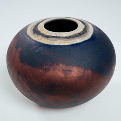 American Pottery Michael Gwinup pottery raku vase, 1996