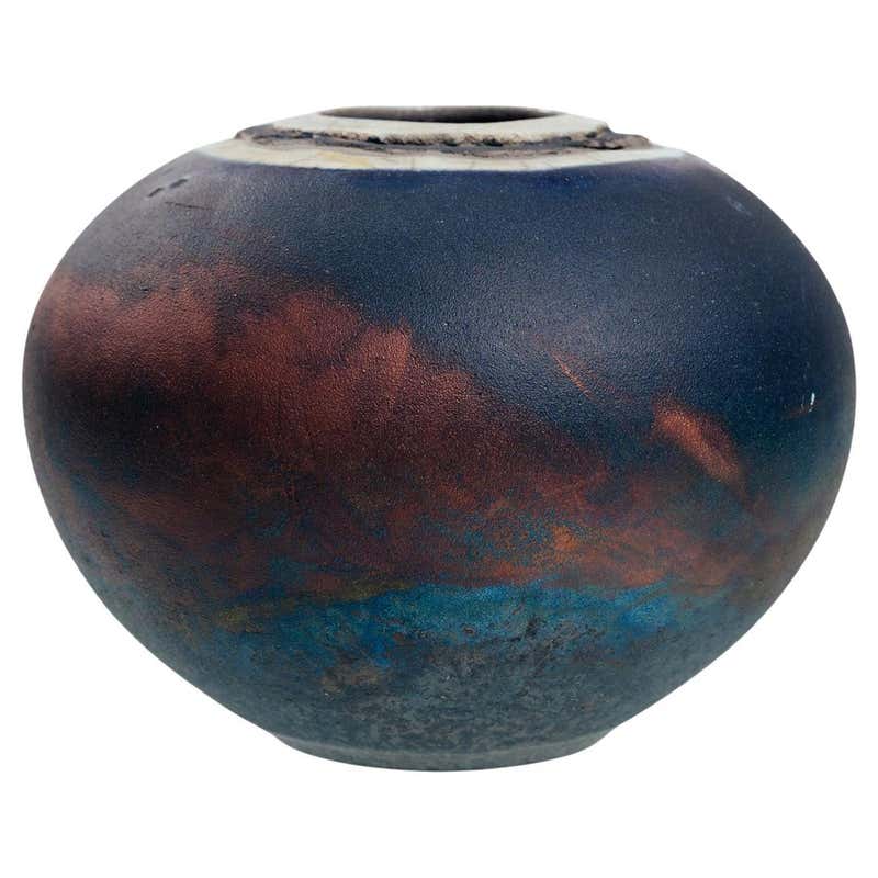 Raku Pottery Vase from NW Raku Gallery For Sale at 1stDibs