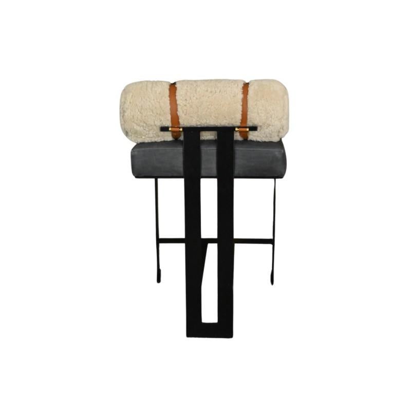 Powder-Coated Michael Habachy Custom Barstool - Counter Height For Sale