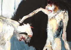 Authority. Political figurative oil painting about power, Holocaust related