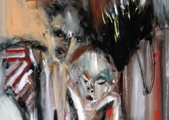 Covenant Between the Pieces. Expressionist figure Jewish religious oil painting