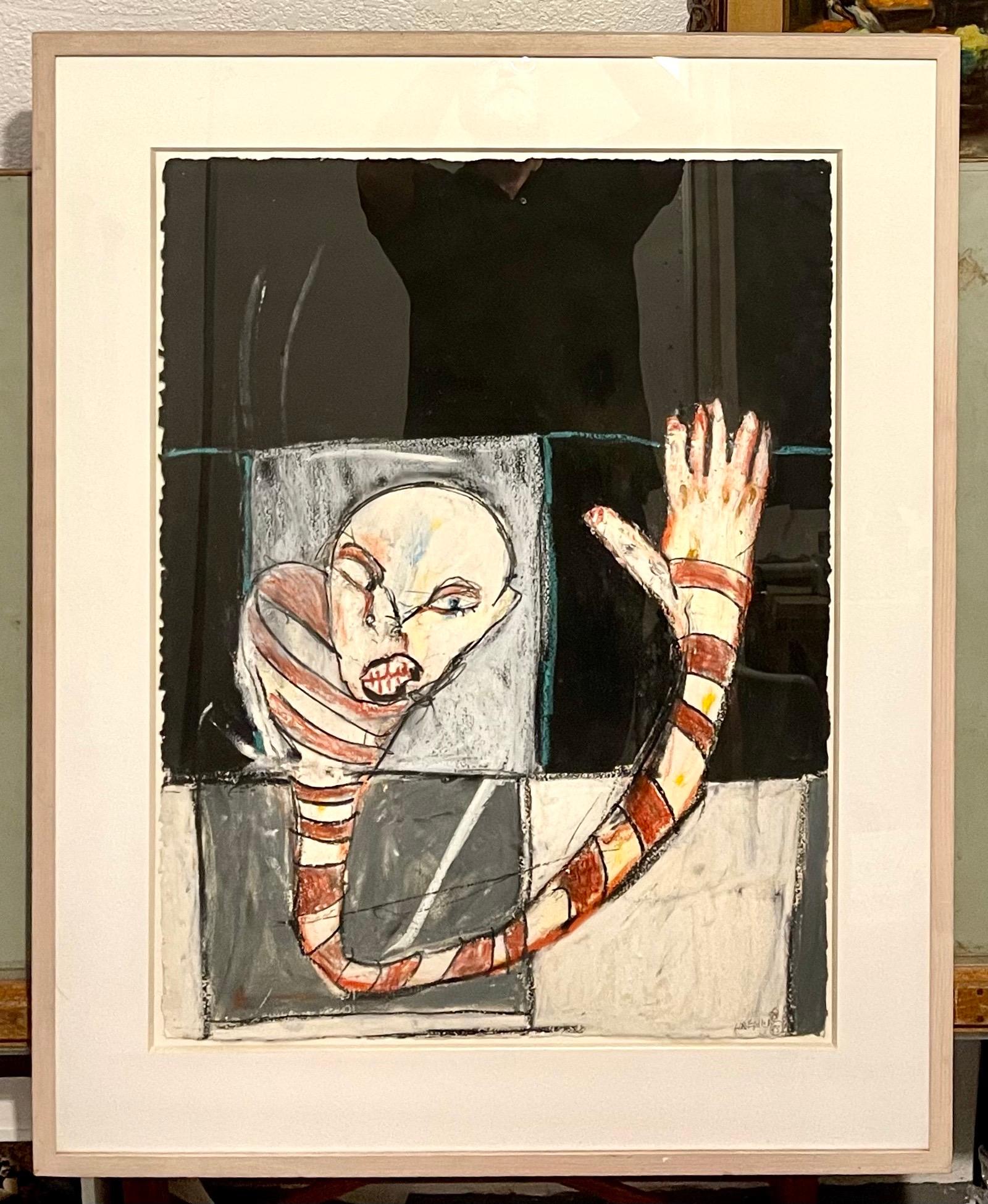 Michael Hafftka Pintura figurativa al óleo y pastel neoexpresionista La ola en venta 2