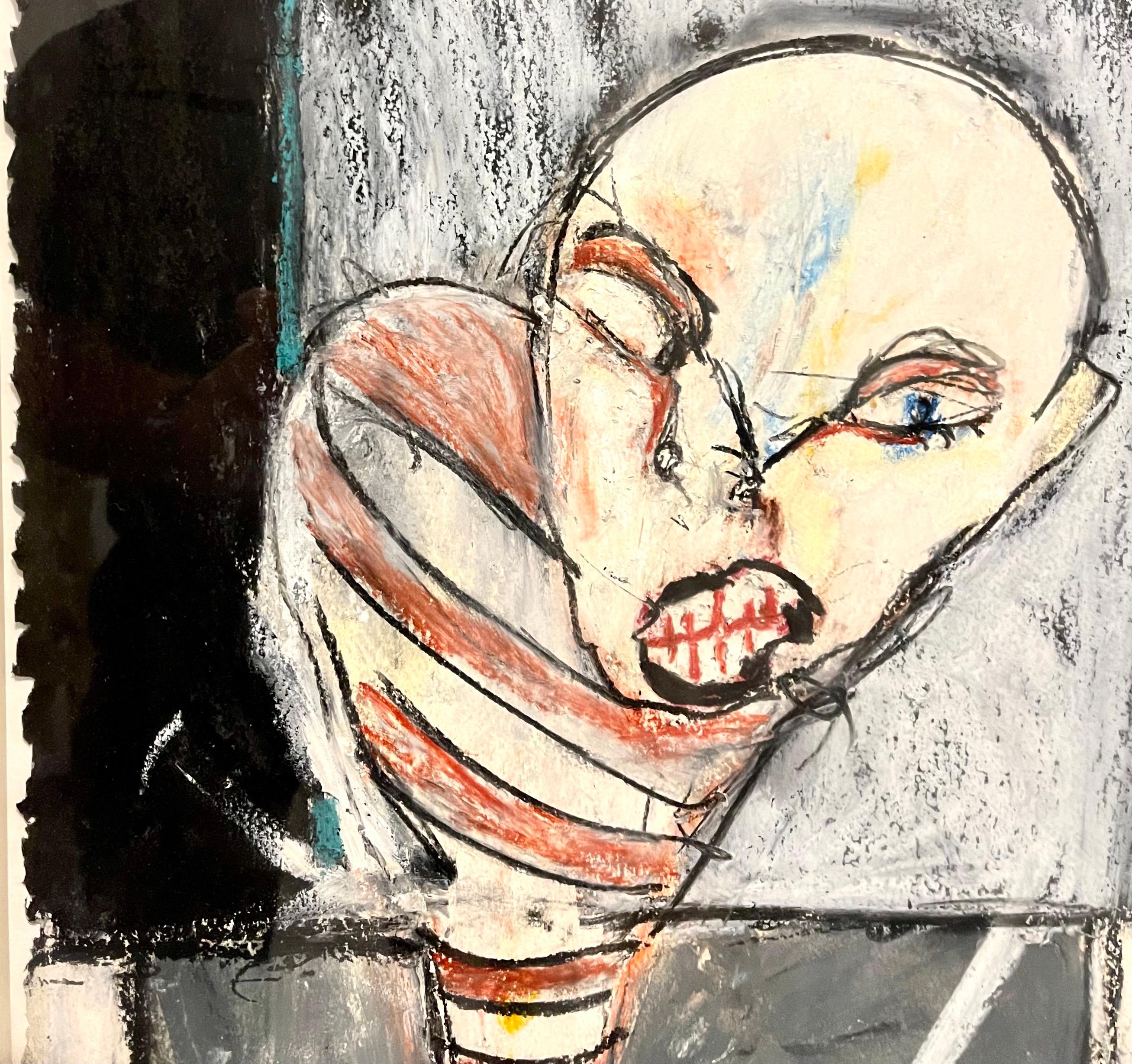 Michael Hafftka Pintura figurativa al óleo y pastel neoexpresionista La ola en venta 3