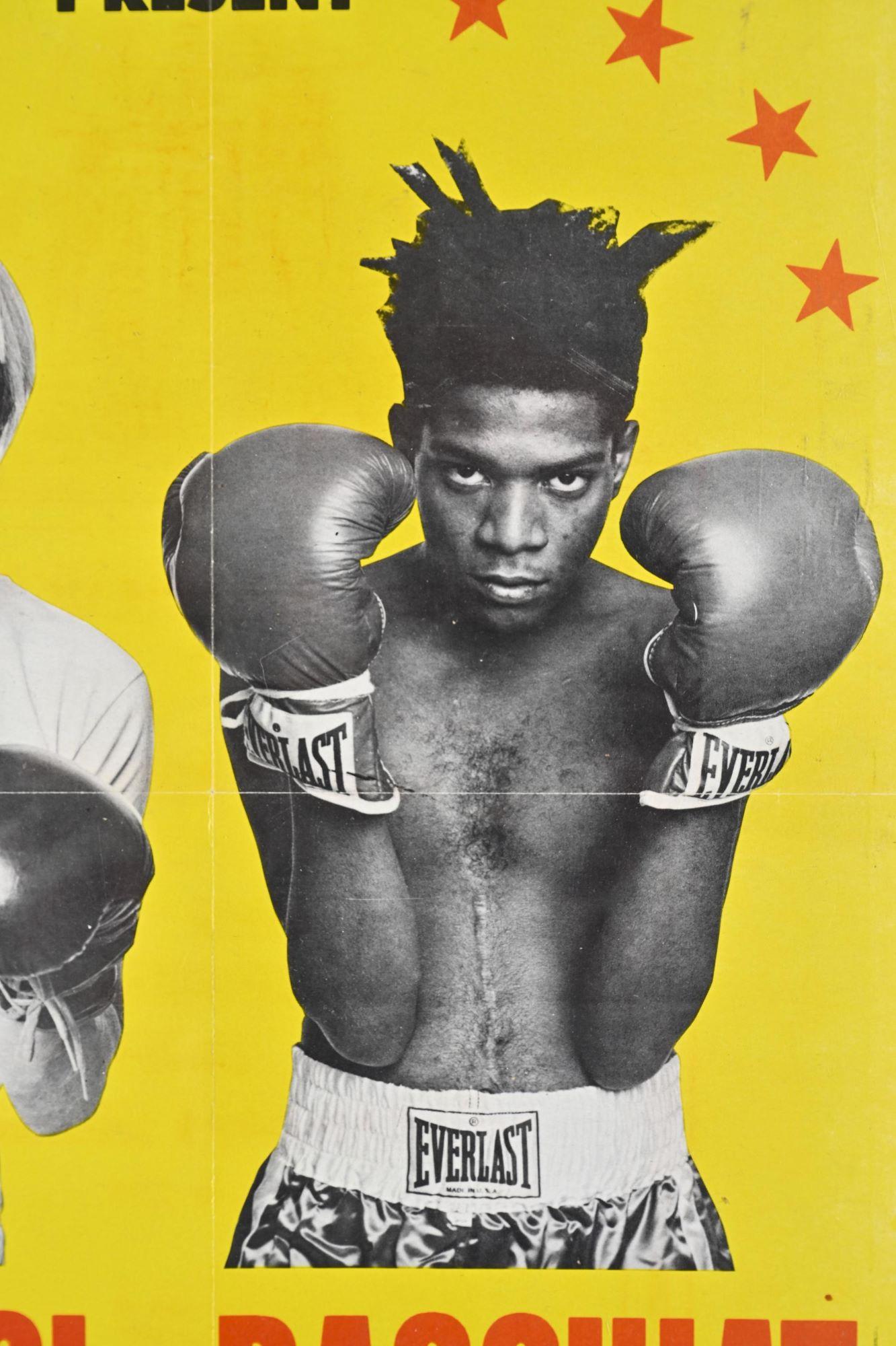 A piece of art history, this poster after Warhol*Basquiat Paintings from 1985 was created for the collective exhibition 