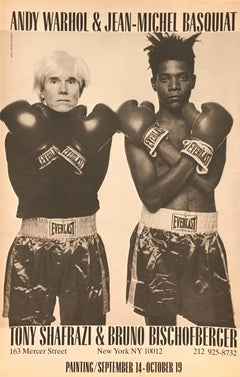 Retro Warhol Basquiat Boxing advertisement 1985 (Warhol Basquiat boxing 1985) 