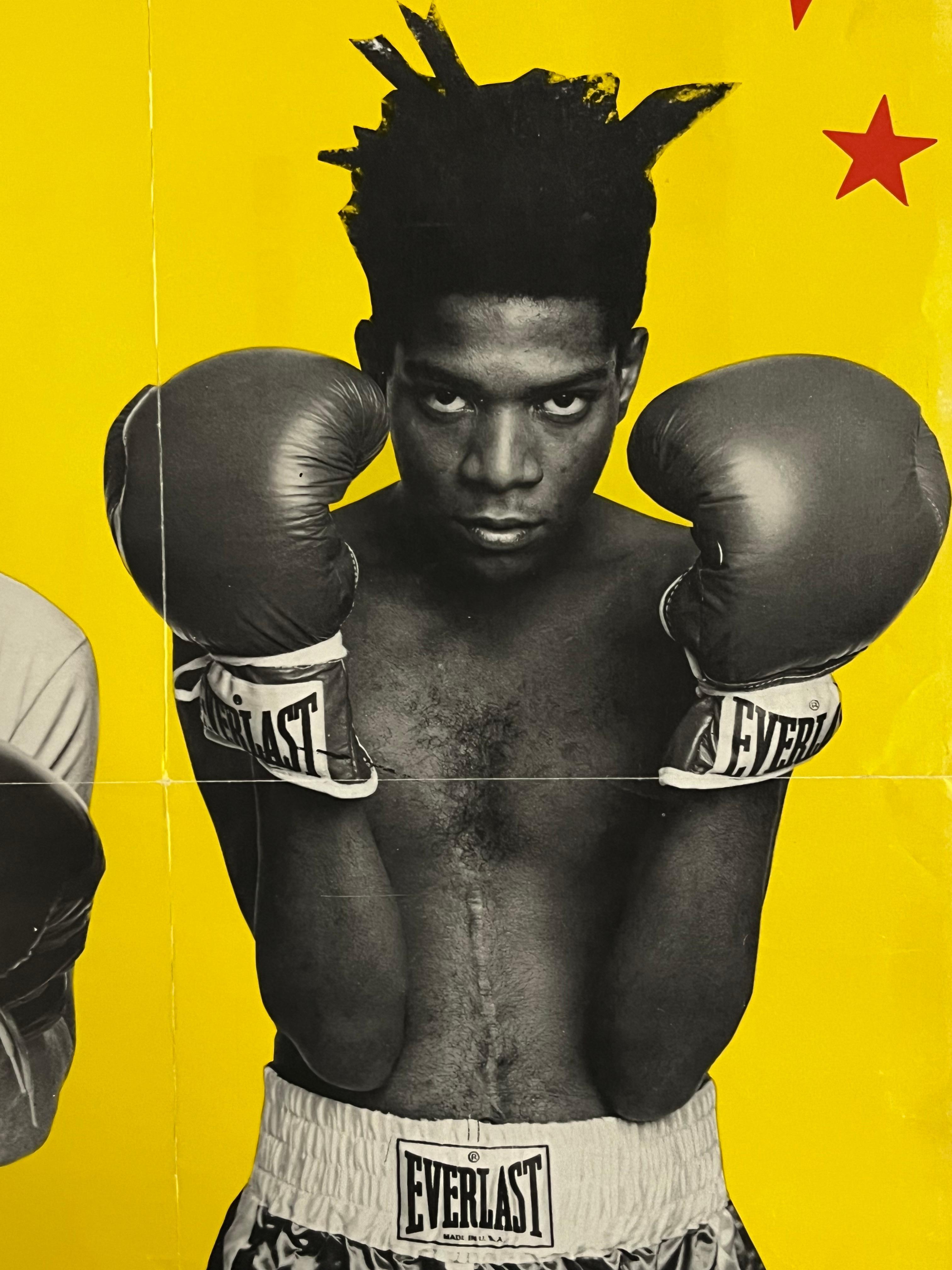 Warhol Basquiat Boxing Poster 1985 (Warhol Basquiat boxing 1985) - Pop Art Print by Michael Halsband