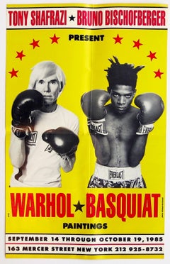 Vintage Warhol Basquiat Boxing Poster 1985 (Warhol Basquiat boxing 1985)