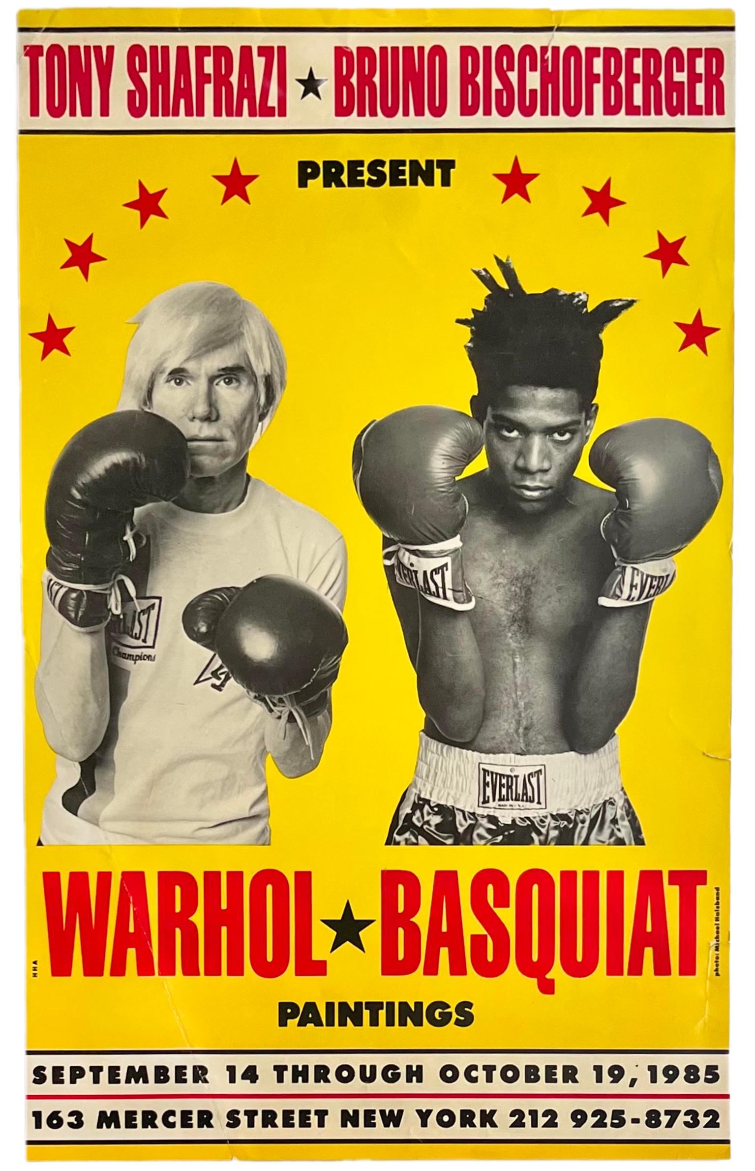 Michael Halsband Figurative Print - Warhol Basquiat Boxing Poster 1985 (Warhol Basquiat boxing 1985)
