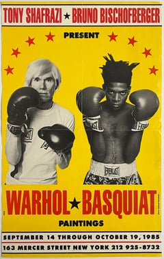 Retro Warhol Basquiat Boxing Poster 1985 (Warhol Basquiat boxing 1985)