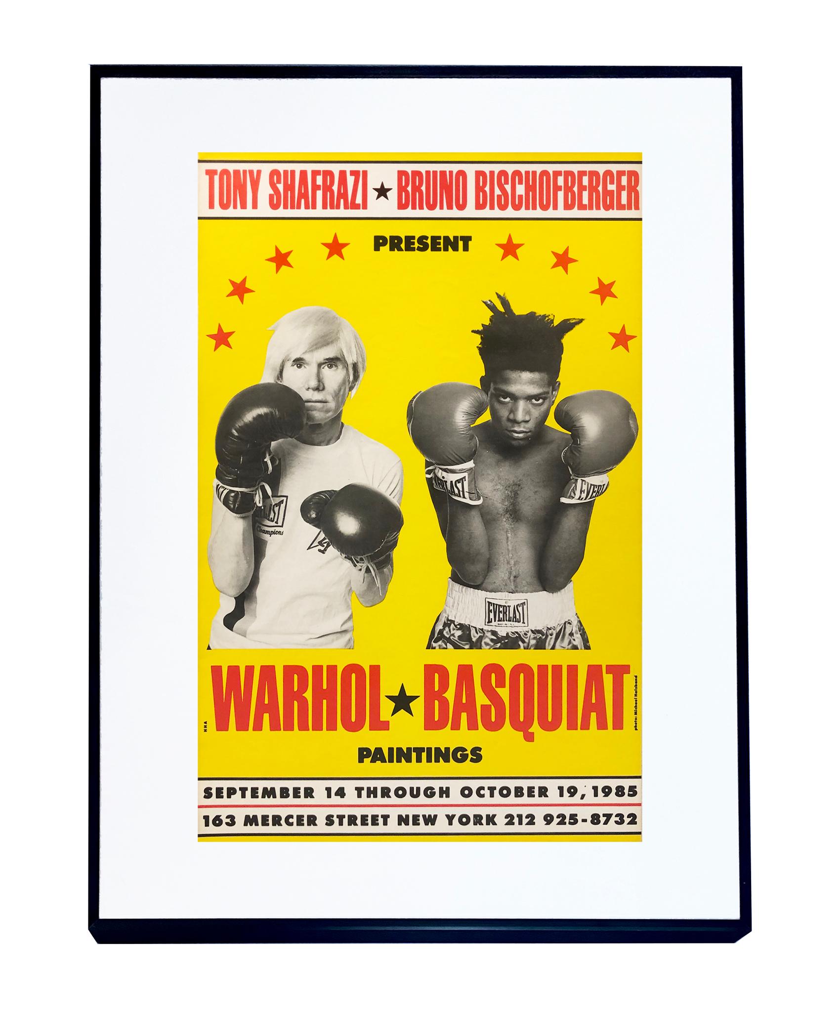 Warhol Basquiat Boxing Poster 1985 (Warhol Basquiat collaborations) - Pop Art Print by Michael Halsband