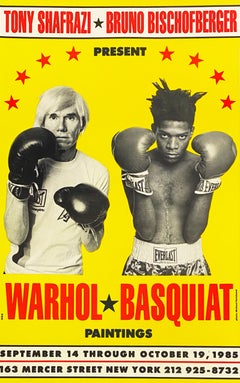 Retro Warhol Basquiat Boxing Poster 1985 (Warhol Basquiat collaborations)