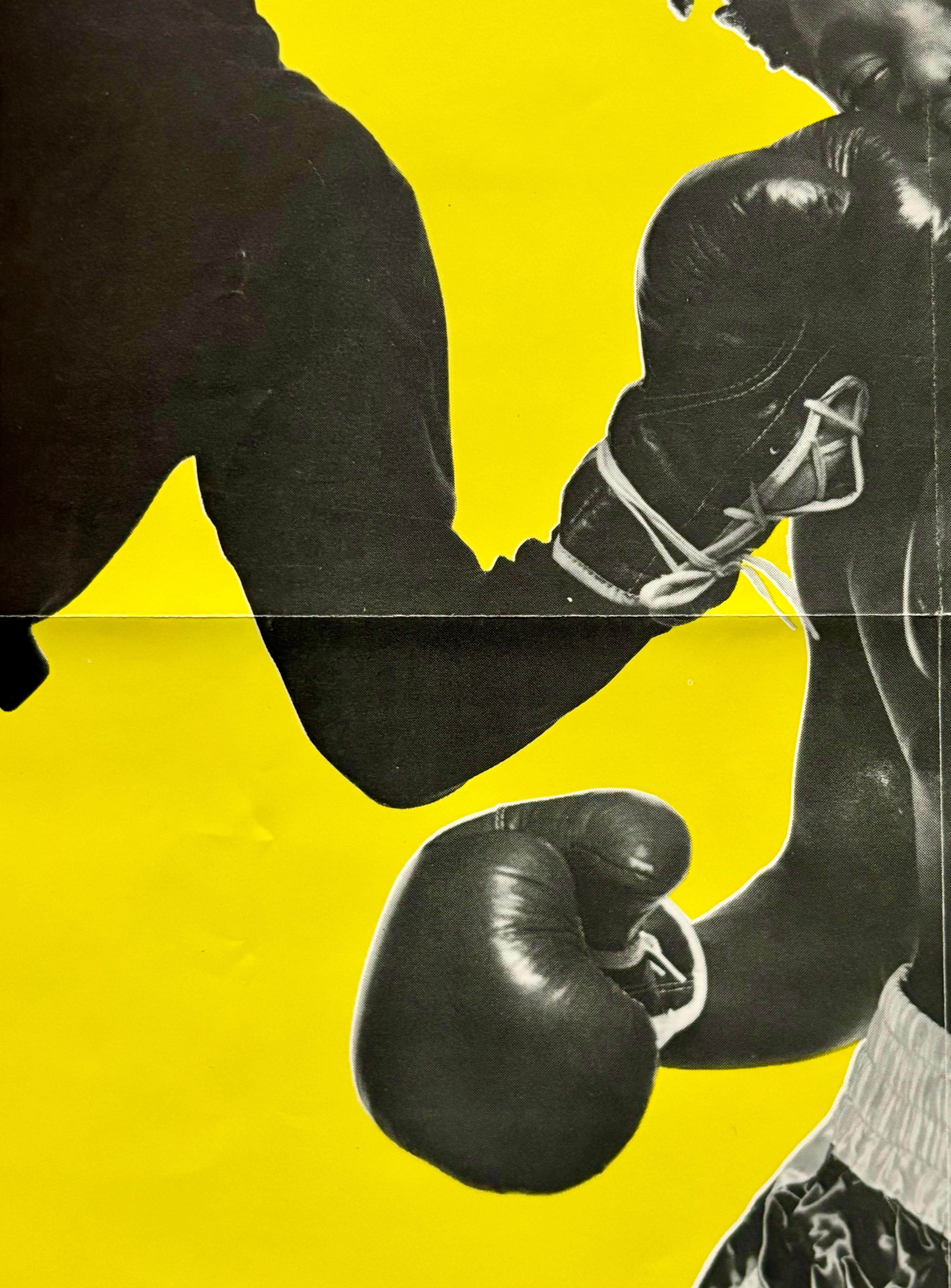 Warhol Basquiat Boxing Poster (Basquiat Warhol boxing The Palladium) - Yellow Nude Print by Michael Halsband