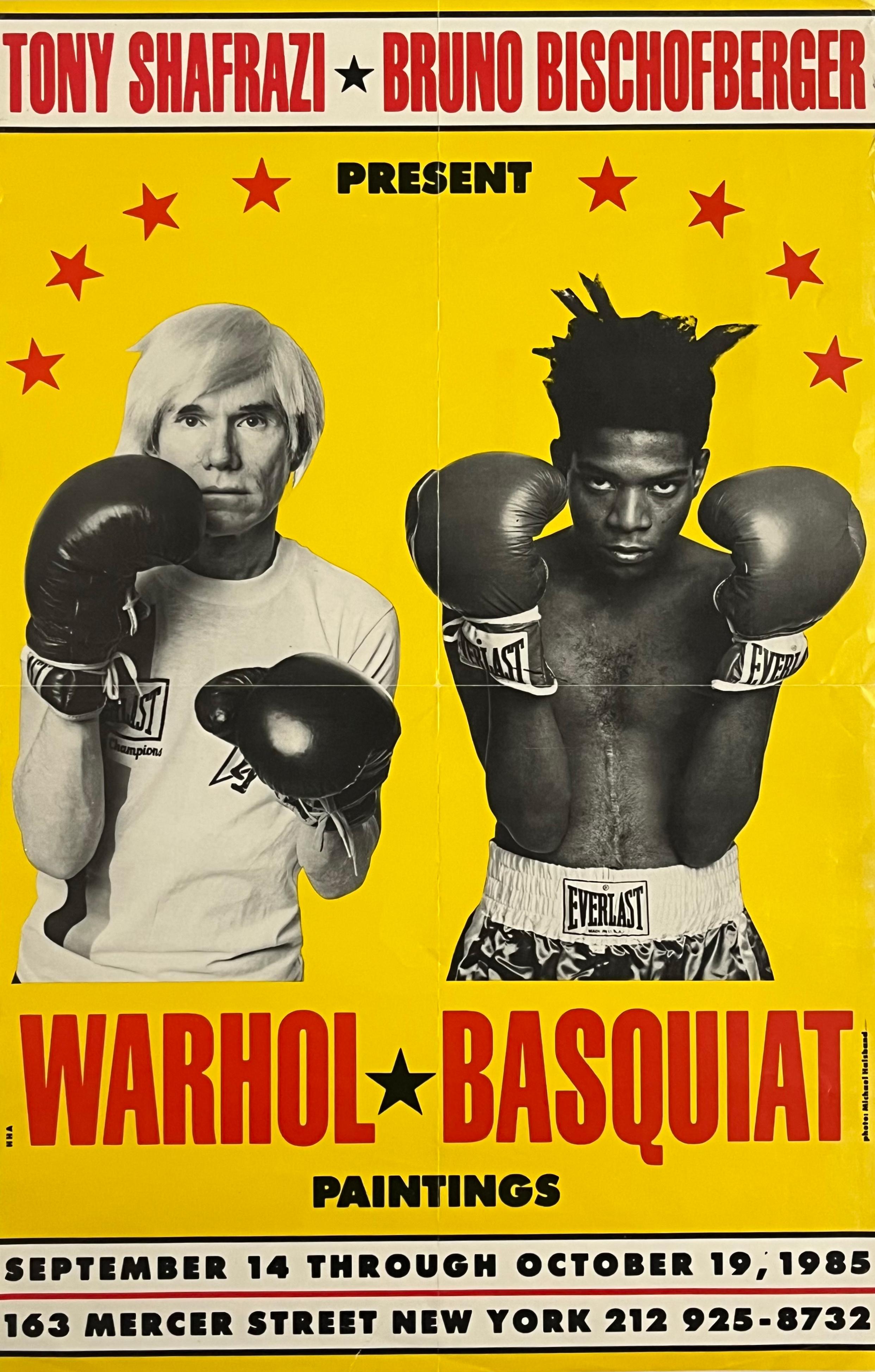 Warhol Basquiat Boxing Posters 1985 (Basquiat Warhol boxing 1985 set of 2) - Pop Art Print par Michael Halsband