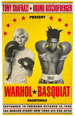 Warhol Basquiat Boxing Posters 1985 set of 2 works (Warhol Basquiat boxing 1985)