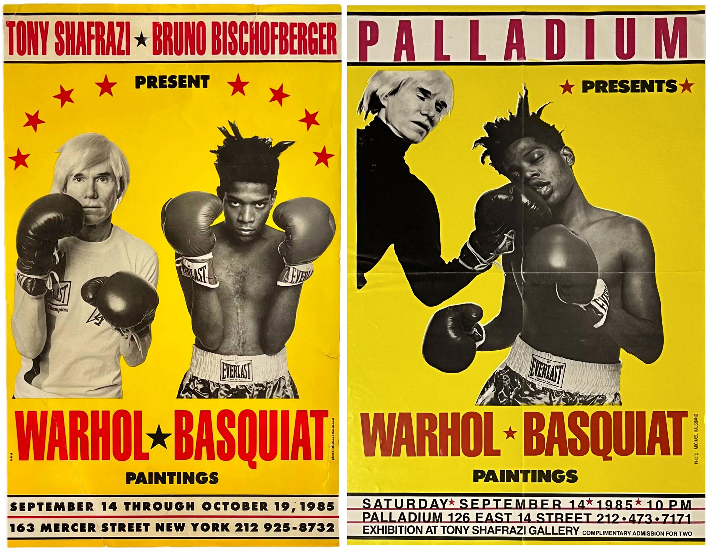 Warhol Basquiat Boxing Posters 1985 set of 2 works (Warhol Basquiat boxing 1985) - Print by Michael Halsband