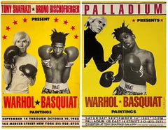 Warhol Basquiat Boxing Posters 1985 set of 2 works (Warhol Basquiat boxing 1985)