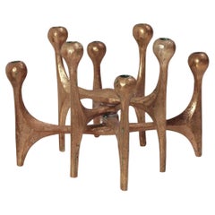 Michael Harjes Brutalist Bronze Candlestick