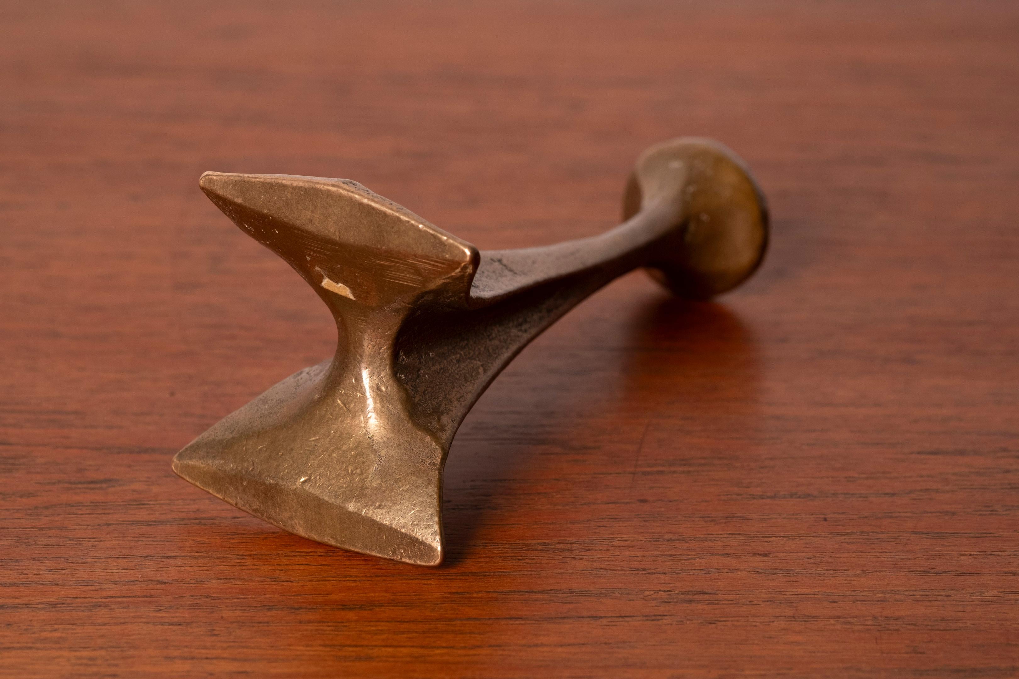 Michael Harjes Brutalistischer Kerzenständer aus Bronze, 1970er Jahre, Deutschland im Angebot 4