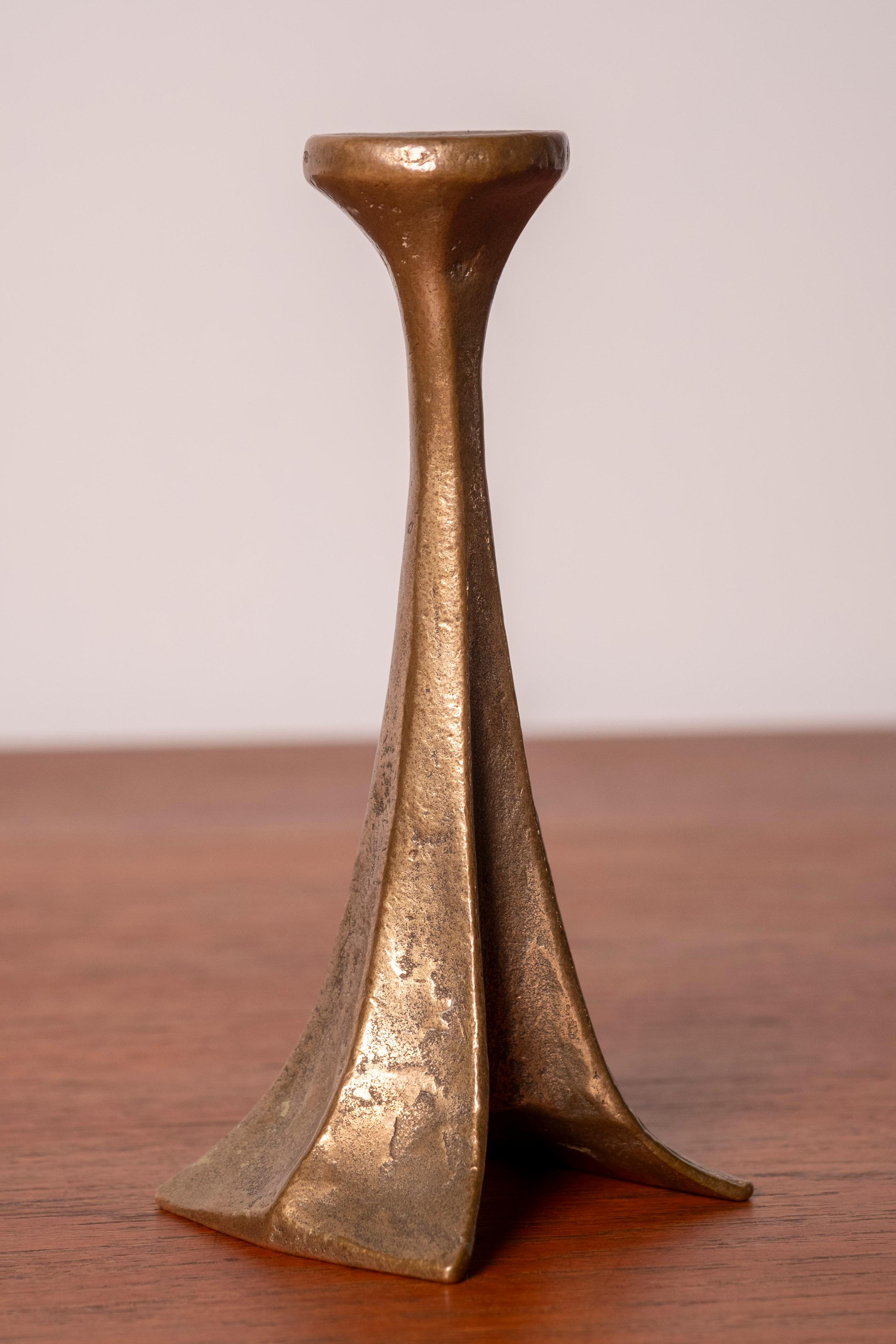Michael Harjes Brutalistischer Kerzenständer aus Bronze, 1970er Jahre, Deutschland im Angebot 1