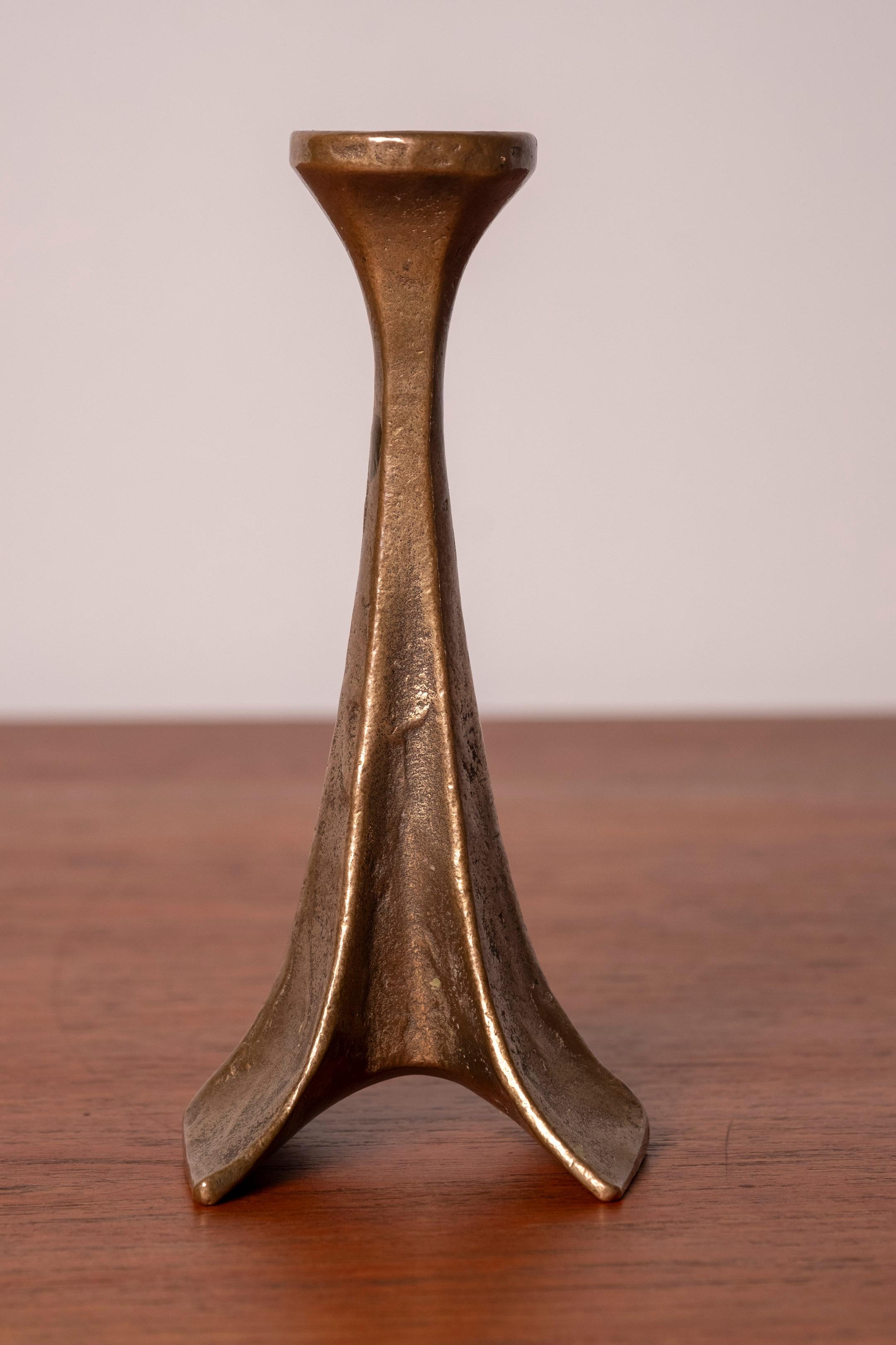 Michael Harjes Brutalistischer Kerzenständer aus Bronze, 1970er Jahre, Deutschland im Angebot 3