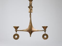 Portacandele a soffitto brutalista di grandi dimensioni di Michael Harjes, anni '70