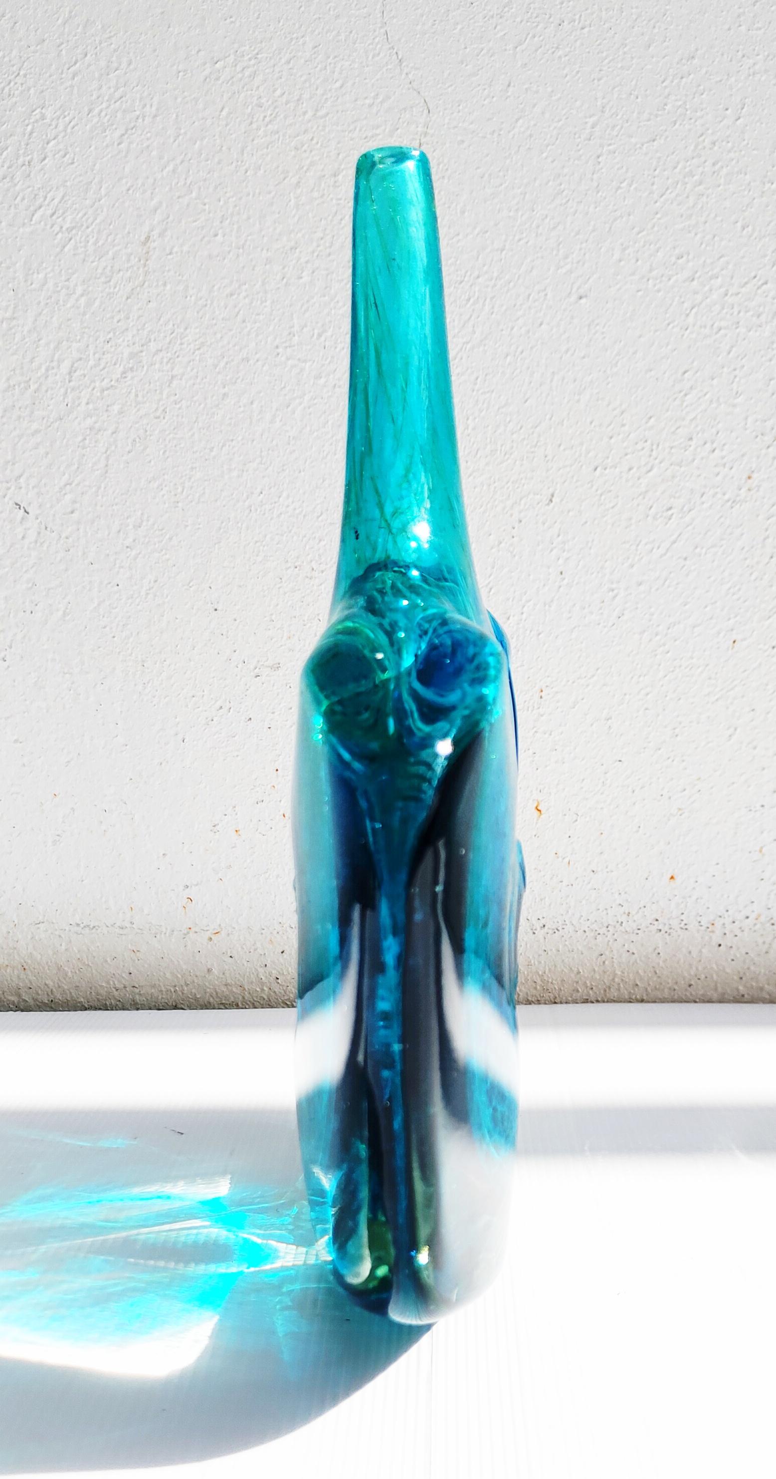 italien Vase à tête de poisson Michael Harris par Mdina Art Glass, Italie, 1970 en vente