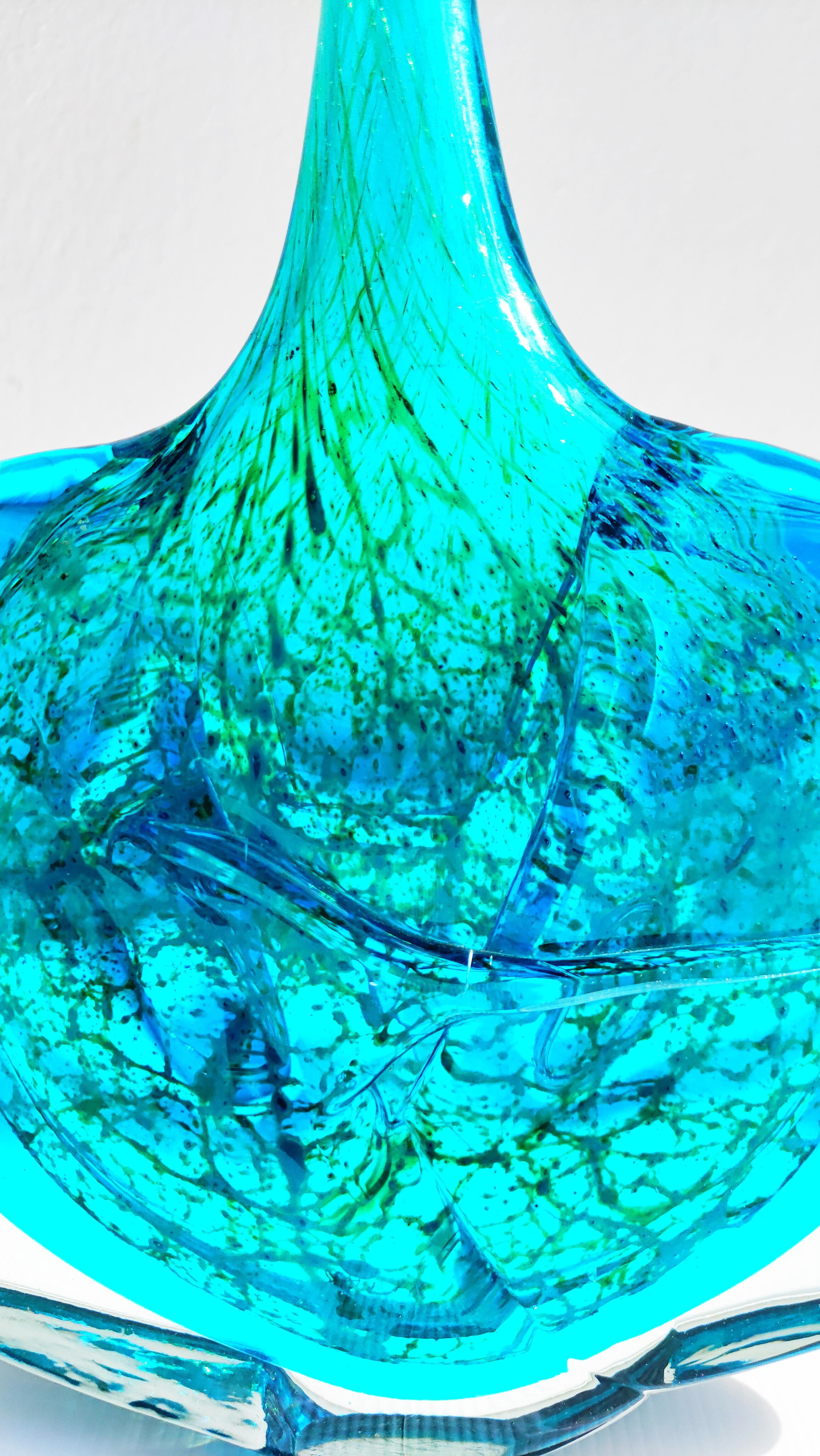 Italian Michael Harris Fish Head Vase by Mdina Art Glass, Italy, 1970s For Sale