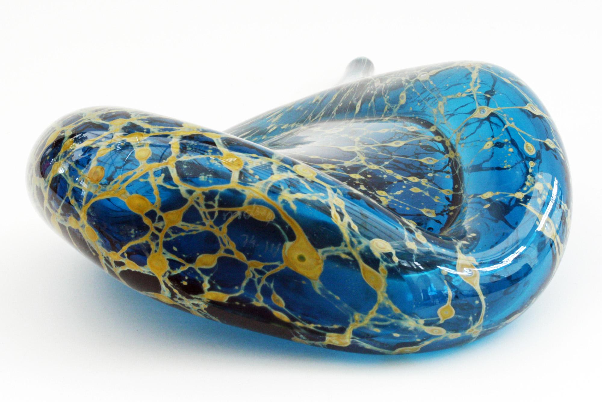 Michael Harris for Mdina Glass Wave Shape Bottle Vase, Dated 1974 1