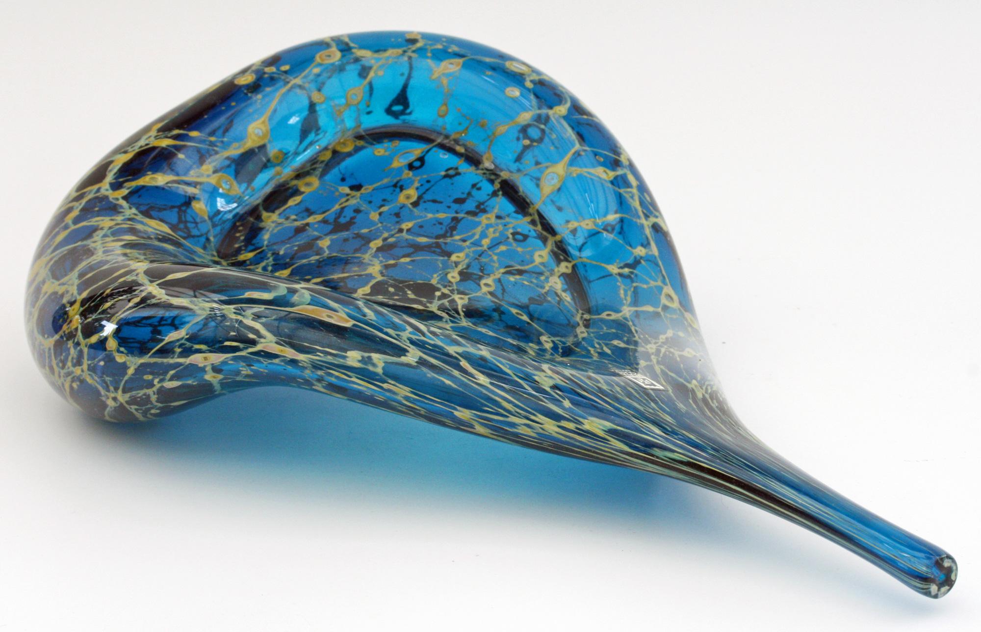 Michael Harris for Mdina Glass Wave Shape Bottle Vase, Dated 1974 In Good Condition In Bishop's Stortford, Hertfordshire