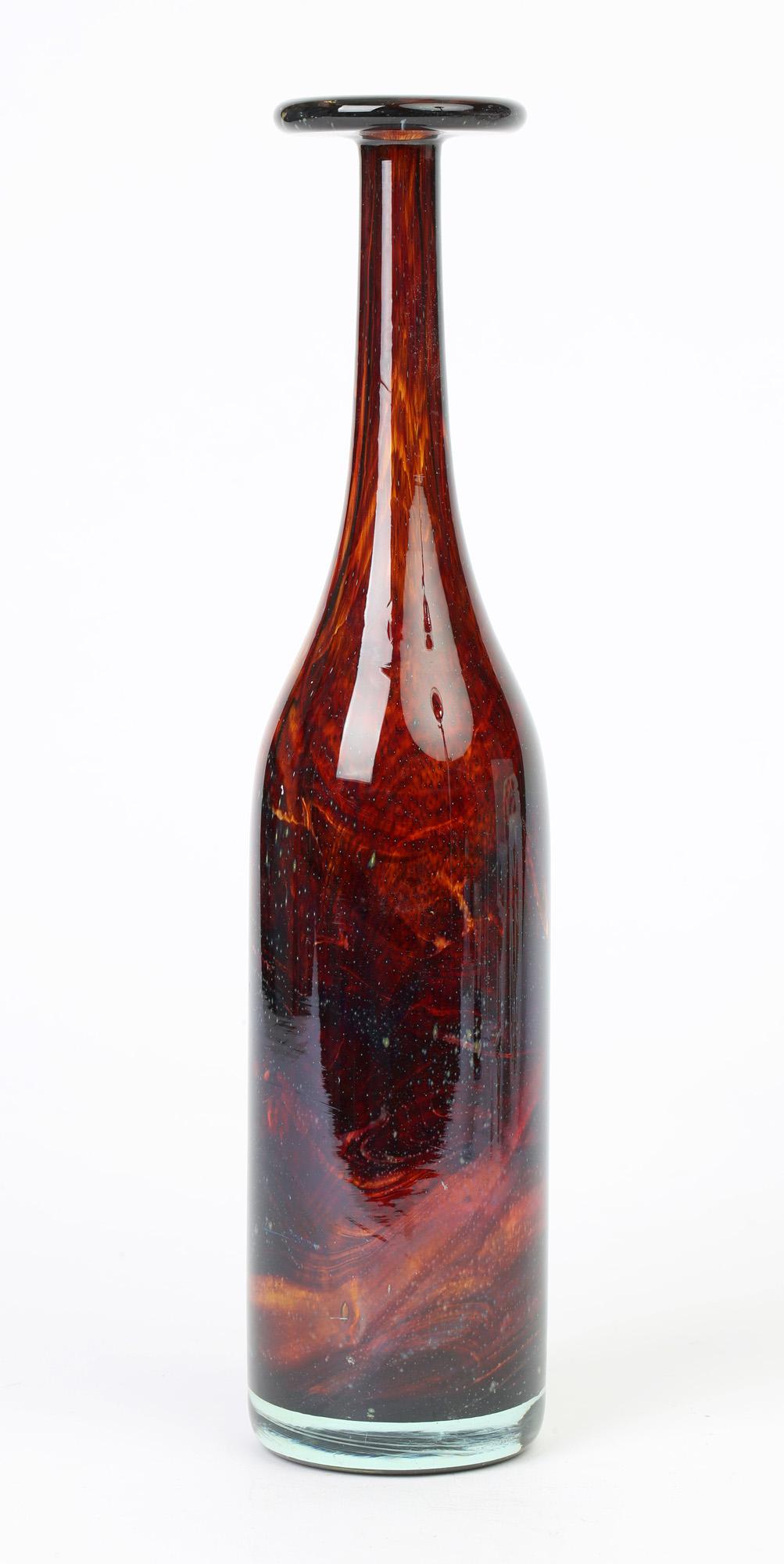 Mid-Century Modern Michael Harris for Mdina Maltese Art Glass Bottle Vase