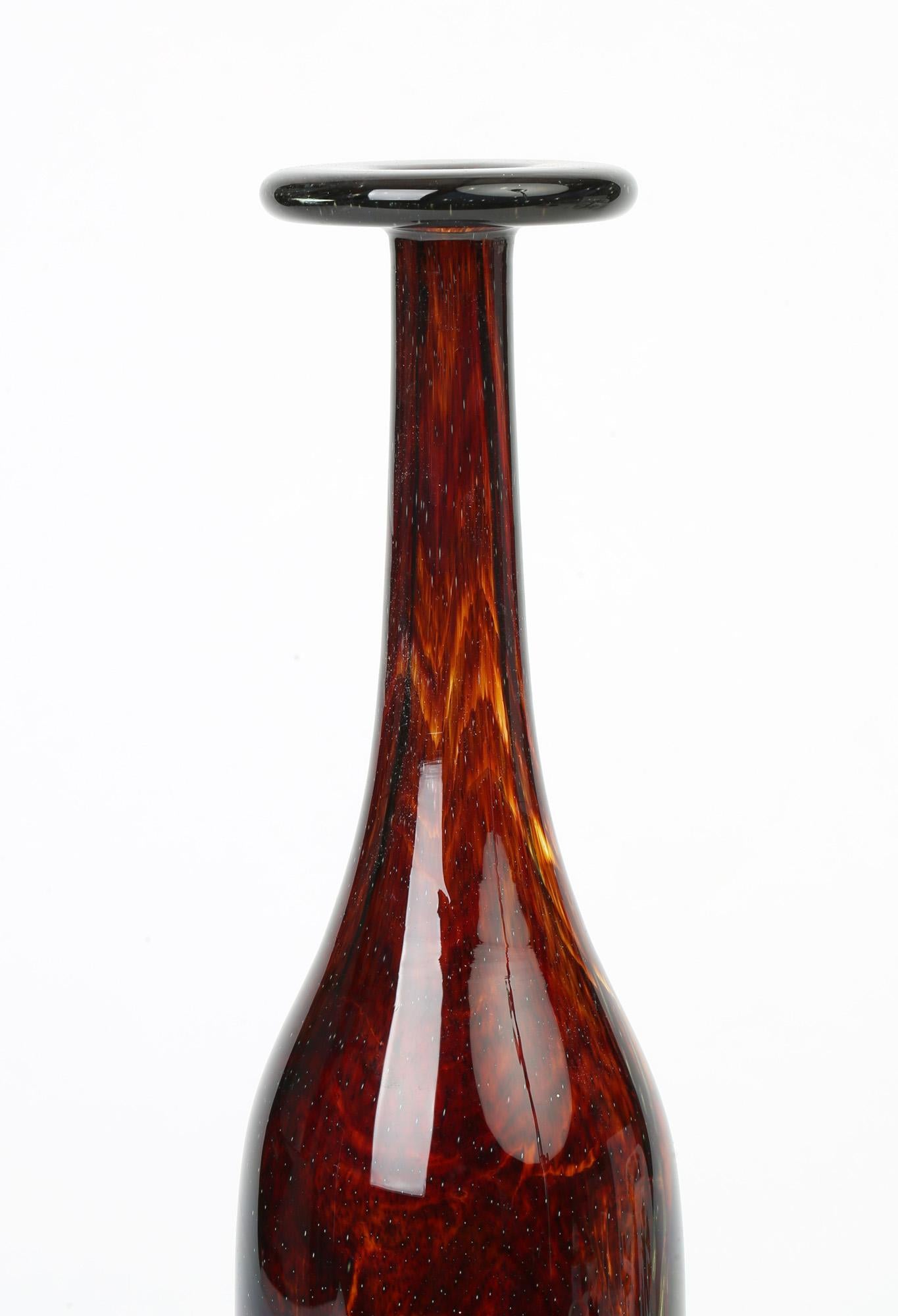 Hand-Crafted Michael Harris for Mdina Maltese Art Glass Bottle Vase
