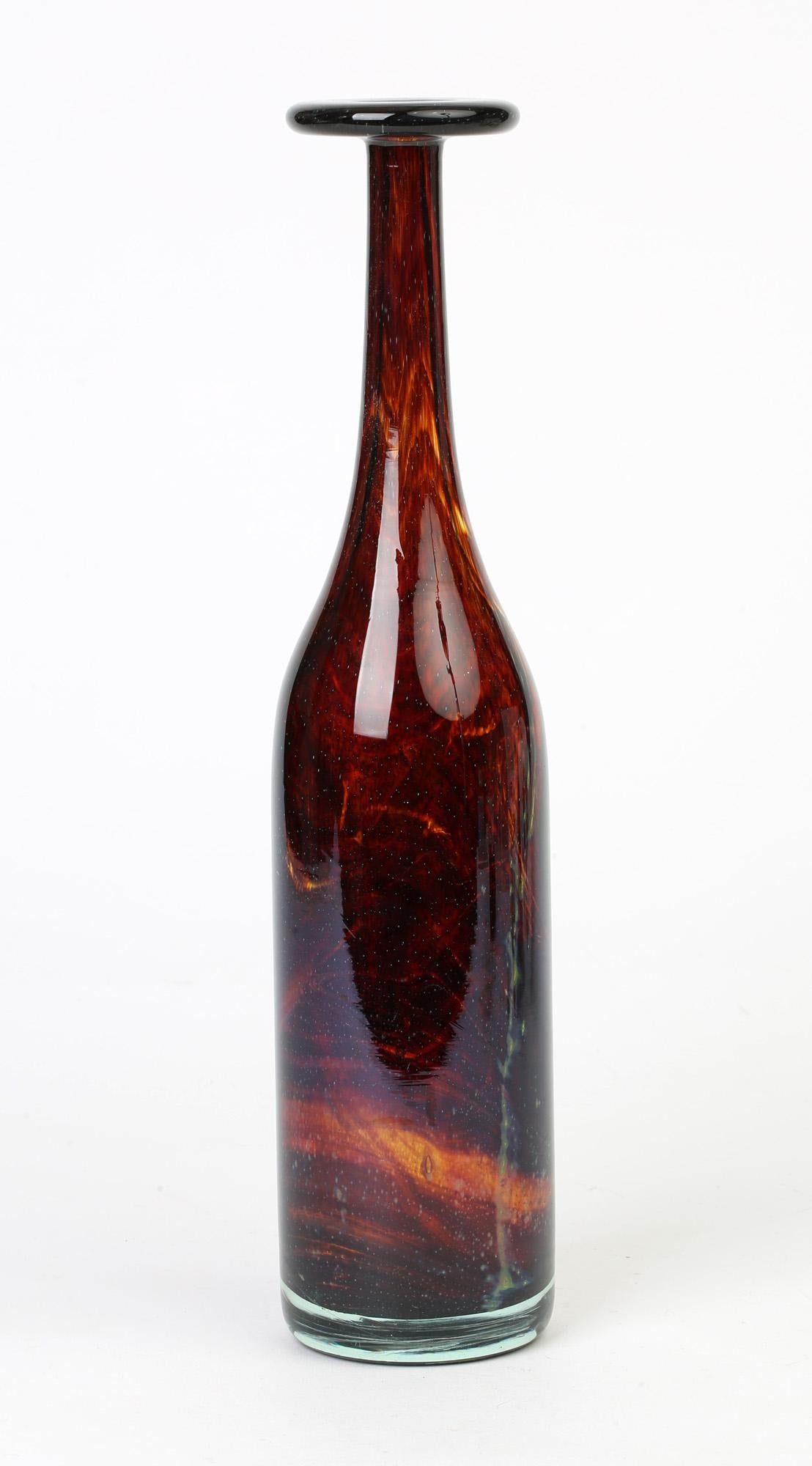 Late 20th Century Michael Harris for Mdina Maltese Art Glass Bottle Vase