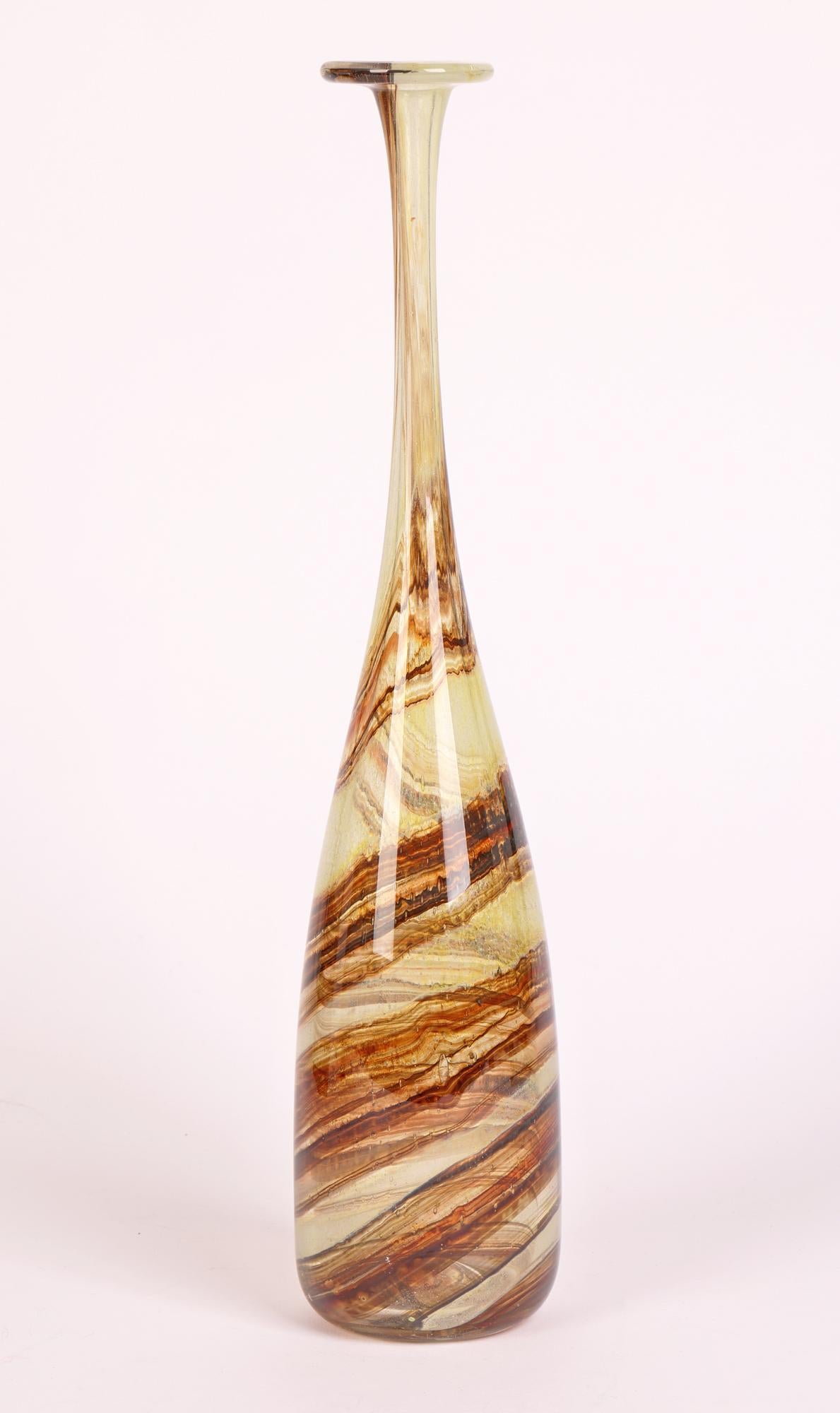 Michael Harris Isle of Wight Art Glass Bottle Vase 6