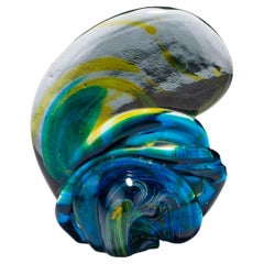 Michael Harris Maltese Mdina Glass Designer Signed Abstract Sculpture 