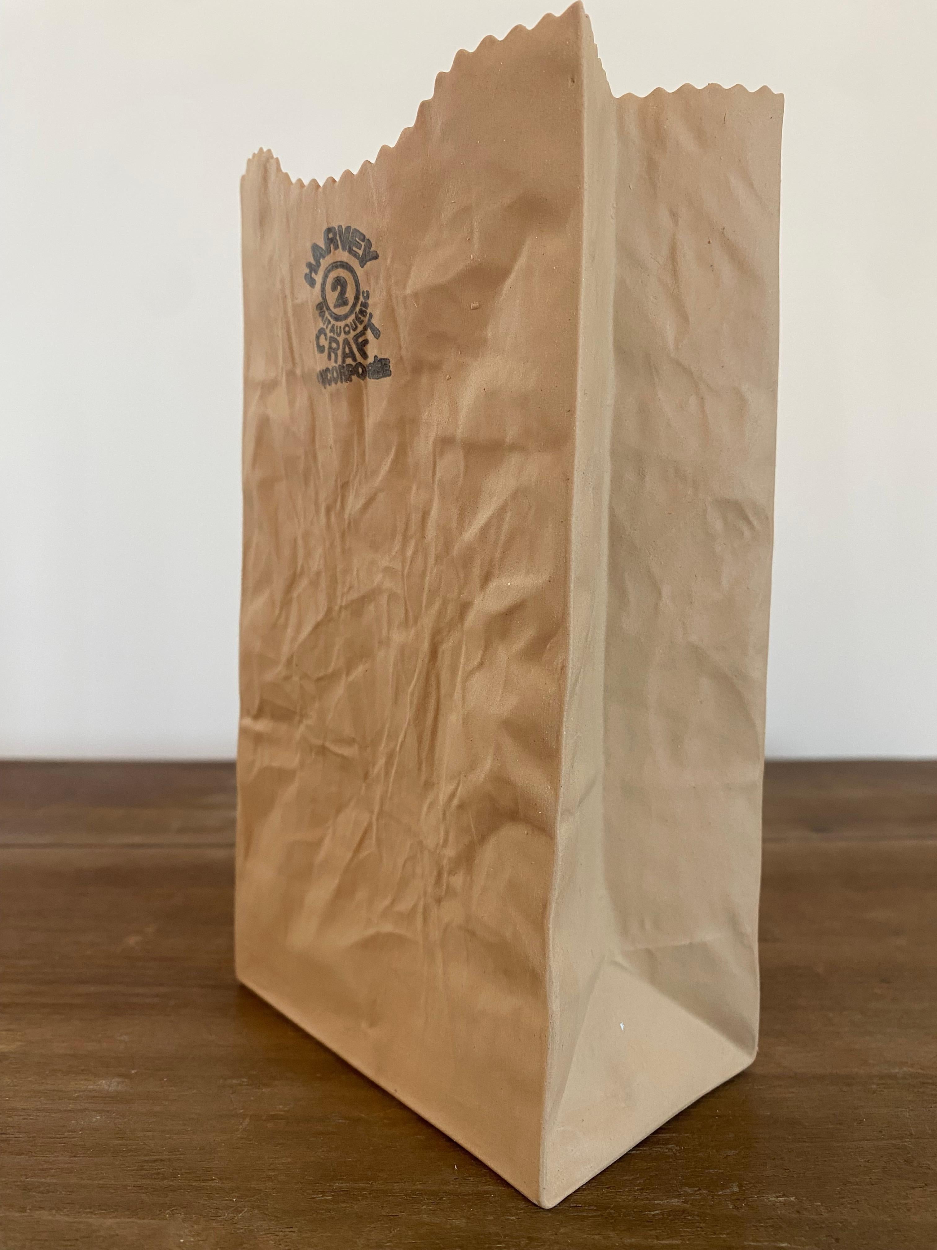 Michael Harvey Ceramic Brown Paper Bag Pop Art Sculpture, 1970s (Canada) im Angebot 2