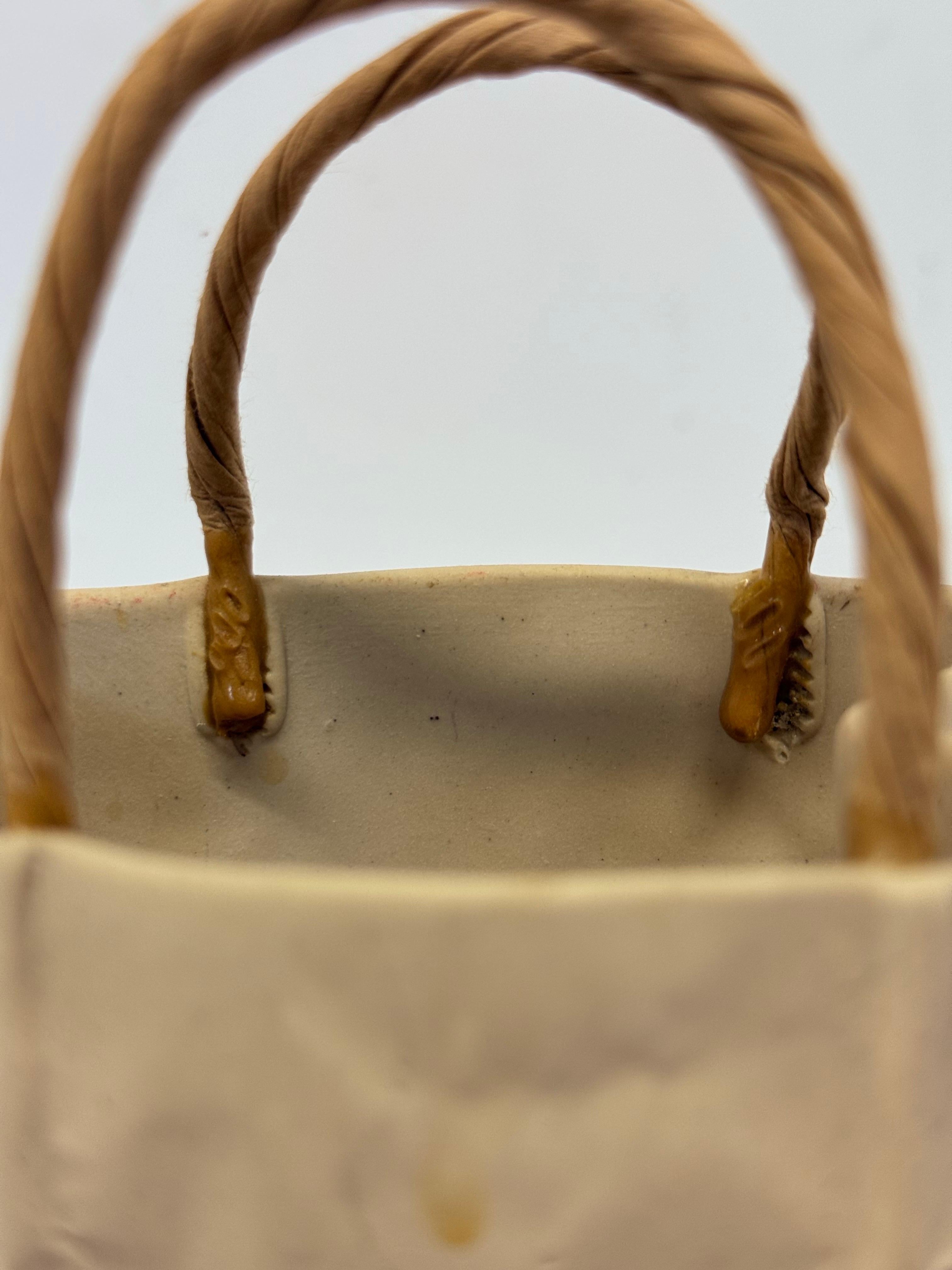 Michael Harvey Ceramic Brown Paper Bag with Handles Pop Art Sculpture, 1970s For Sale 5