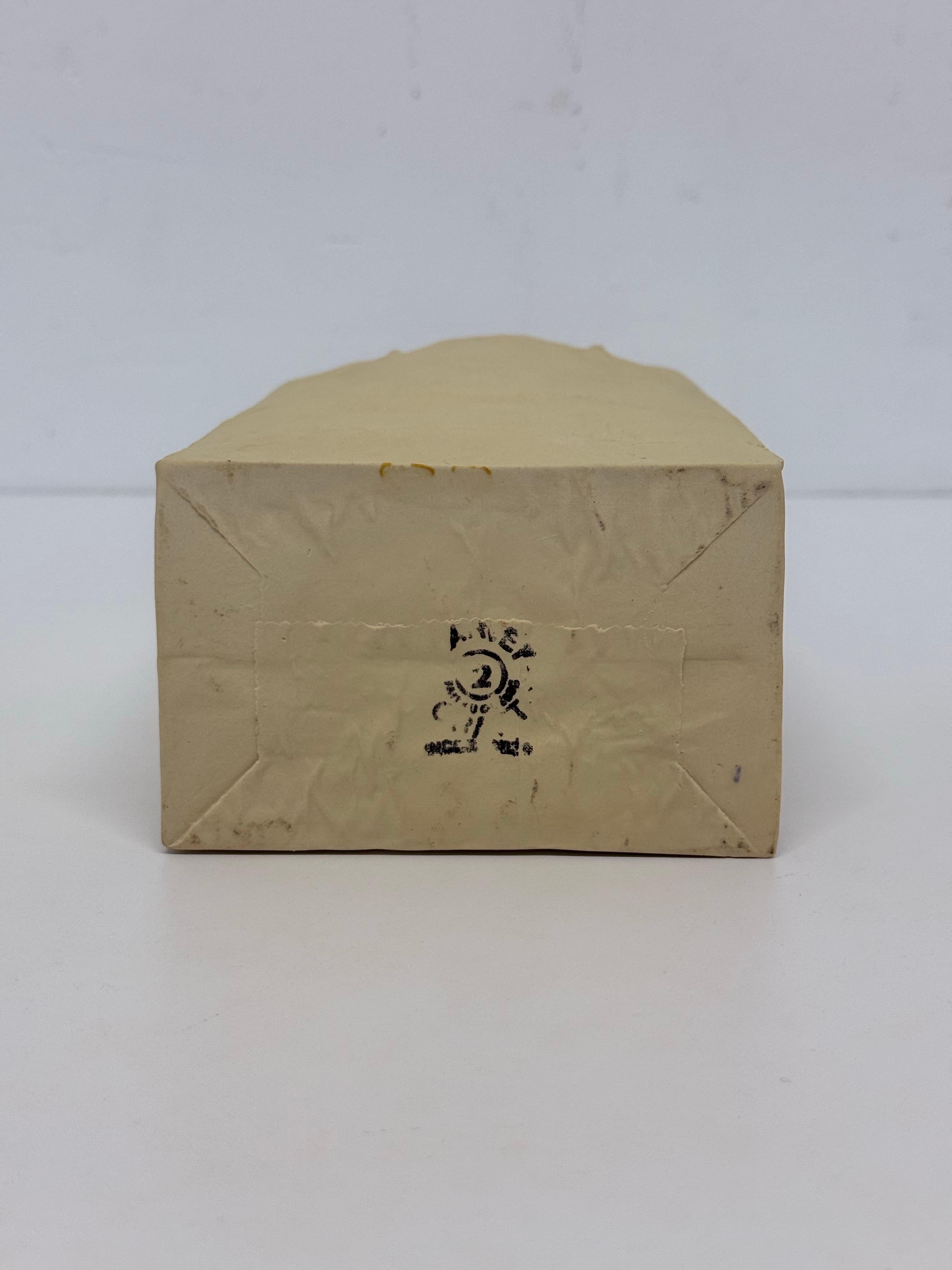 Michael Harvey Ceramic Brown Paper Bag with Handles Pop Art Sculpture, 1970s For Sale 7