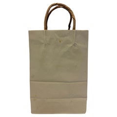 Vintage Michael Harvey Ceramic Brown Paper Bag with Handles Pop Art Sculpture, 1970s