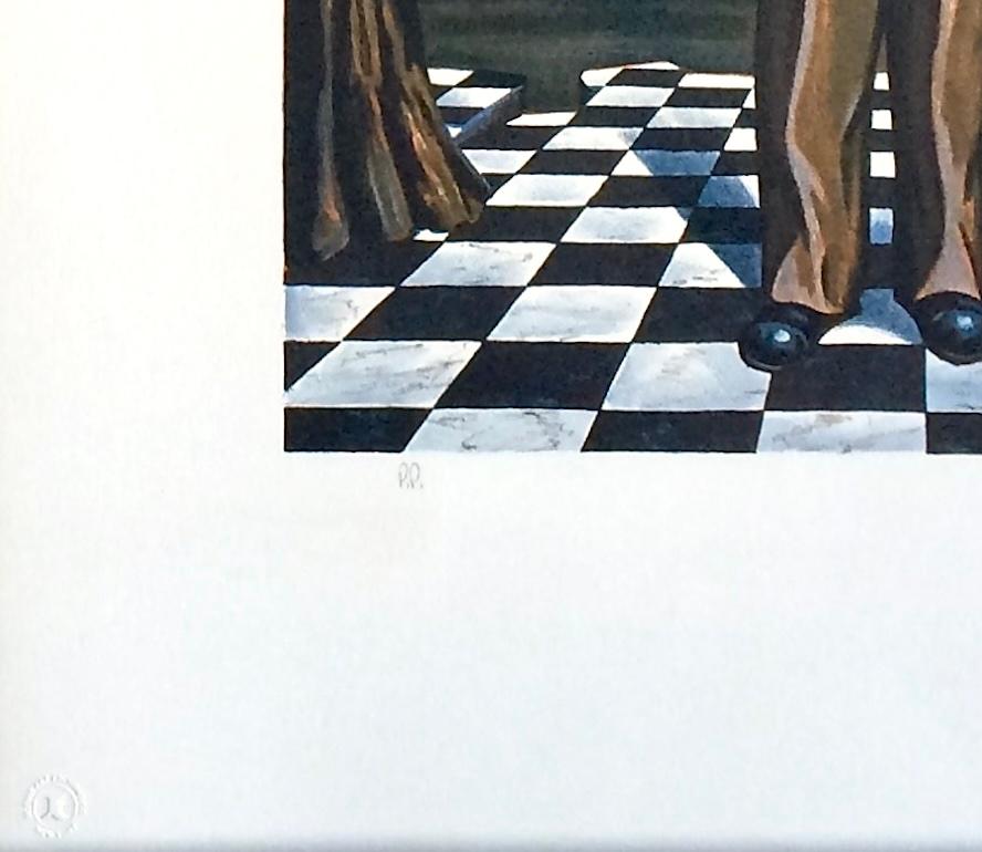 PUBLIC OUTCRY Signed Lithograph, Man, Tree, Magritte-Style, Surrealism For Sale 1