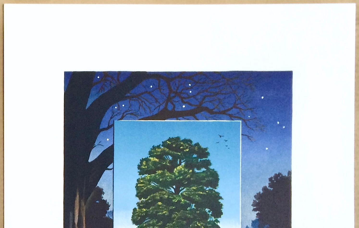PUBLIC OUTCRY Signed Lithograph, Man, Tree, Magritte-Style, Surrealism For Sale 3